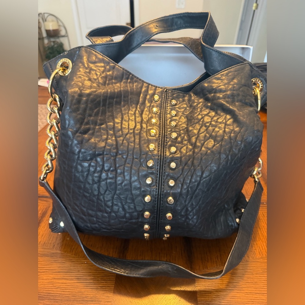 Michael Kors Black Leather Chain Shoulder Bag